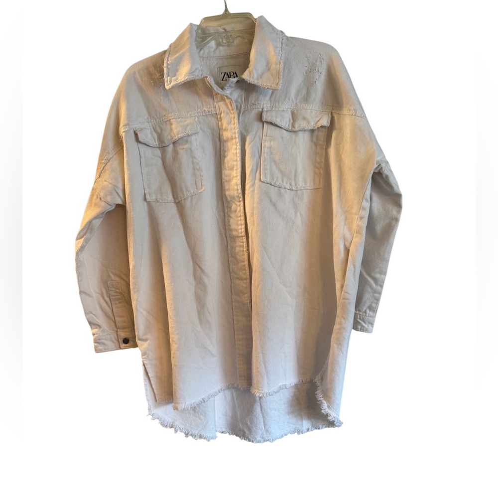 Zara Off White Snap up Shirt
